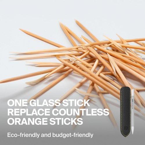 GERMANIKURE Clear Glass Cuticle Stick - Ethically Made Cuticle Pusher & Remover - Perfect for Callous & Dry Skin