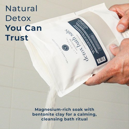 Rowe Casa Organics Detox Bath Salts - Health-Boosting Magnesium & Bentonite Clay | 35 Oz Natural Bath Soak for Relaxation