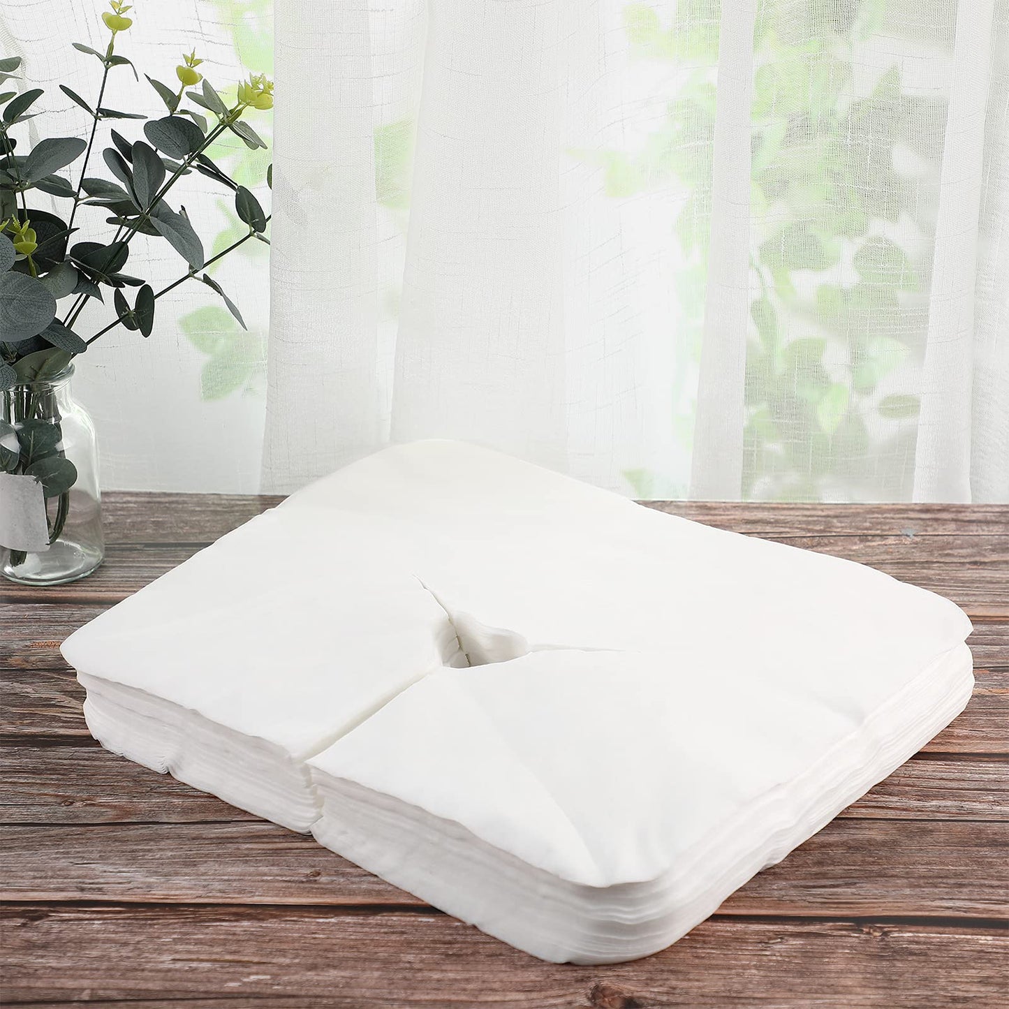 200 Pieces Disposable Face Cradle Covers Massage Headrest Covers for Massage Tables and Massage Chairs Beauty Spa Salon Bed, 11.8 x 15.7 Inches (White)