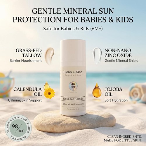 Kids Mineral Sunscreen SPF 40 - Non-Nano Zinc Oxide Protection | Lightweight, No White Cast, Gentle on Sensitive Skin