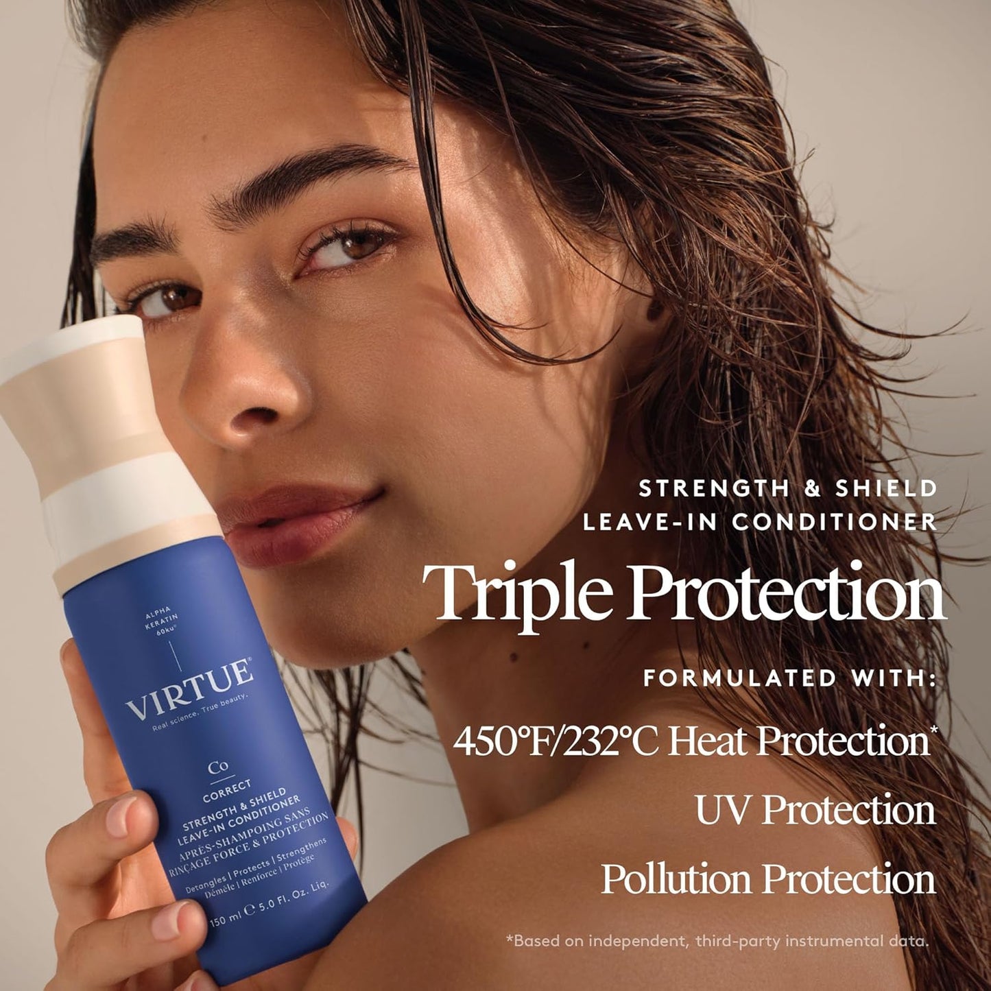 VIRTUE Strength & Shield Leave-In Conditioner - Detangles & Strengthens All Hair Types | 5 Fl Oz