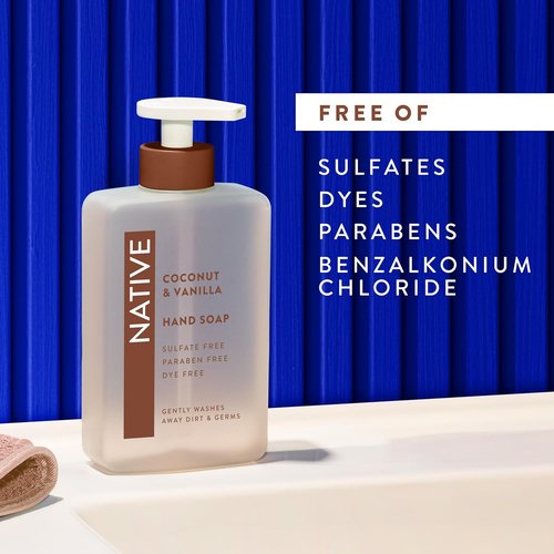 Native Liquid Hand Soap - Coconut & Vanilla Scent | Non-Drying Formula for Soft Hands - 13 oz Bottle
