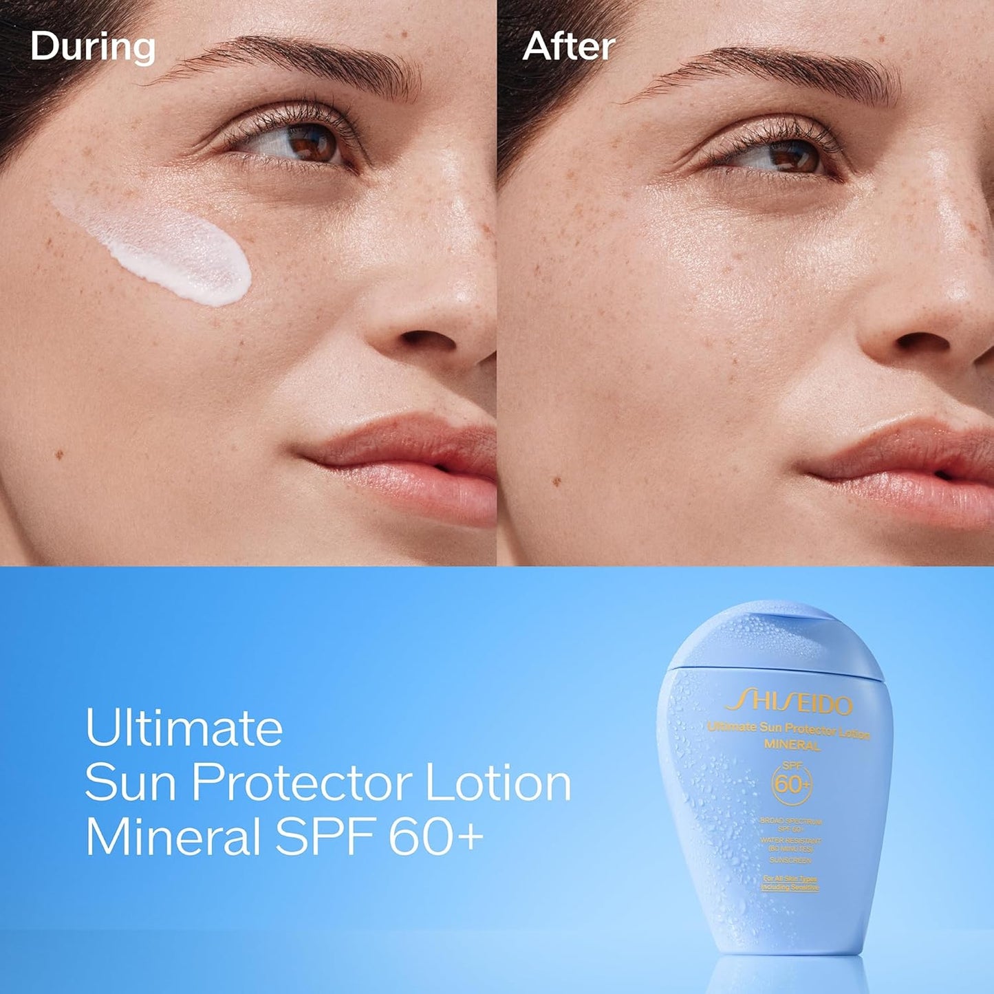 Shiseido Ultimate Sun Protector Lotion SPF 60+ | Sheer Mineral Sunscreen for Face & Body - Fragrance-Free, All Skin Types