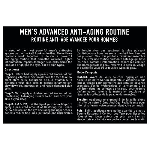 Brickell Men's Anti-Aging Skin Care Routine - Night Cream, Vitamin C Serum & Eye Cream Gift Set