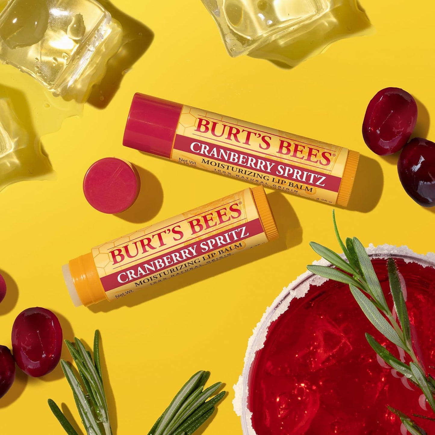 Burt's Bees Cranberry Spritz Lip Balm - Nourishing Hydration | 4.25g Moisturizing Formula