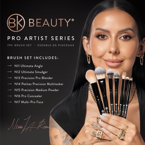 BK BEAUTY - Nikki La Rose Pro Artist Makeup Brush Set | 7 Essential Brushes for Flawless Application