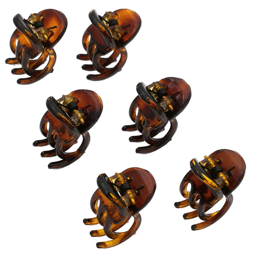 Camila Paris CP2374 French Hair Clip for Women, Set of 6 Extra Small Tortoise Shell Girls Hair Claw Clip Fashion Styling Hair Accessories for Women, Ladies Strong Hold Grip Clamp, Made in France
