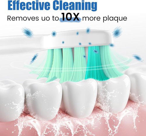 Philips Sonicare Replacement Toothbrush Heads - Gentle & Effective Plaque Control, 10 Pack (Black)