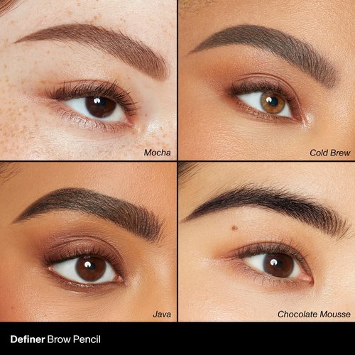 Morphe Definer Dual-Ended Brow Pencil & Spoolie - Eyebrow Pencil with Precision Slanted Tip for Shaping, Defining & Filling - Smooth, No-Tug Formula - Chocolatte Mousse (0.003 oz)