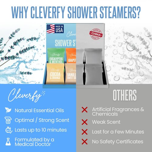 Cleverfy Shower Steamers Aromatherapy - Mothers Day Gifts for Mom, Wife from Husband, Grandma, Daughter and Sister - Birthday Gifts for Women, Mom, Teens, Girlfriend and Her - 6 Tablets