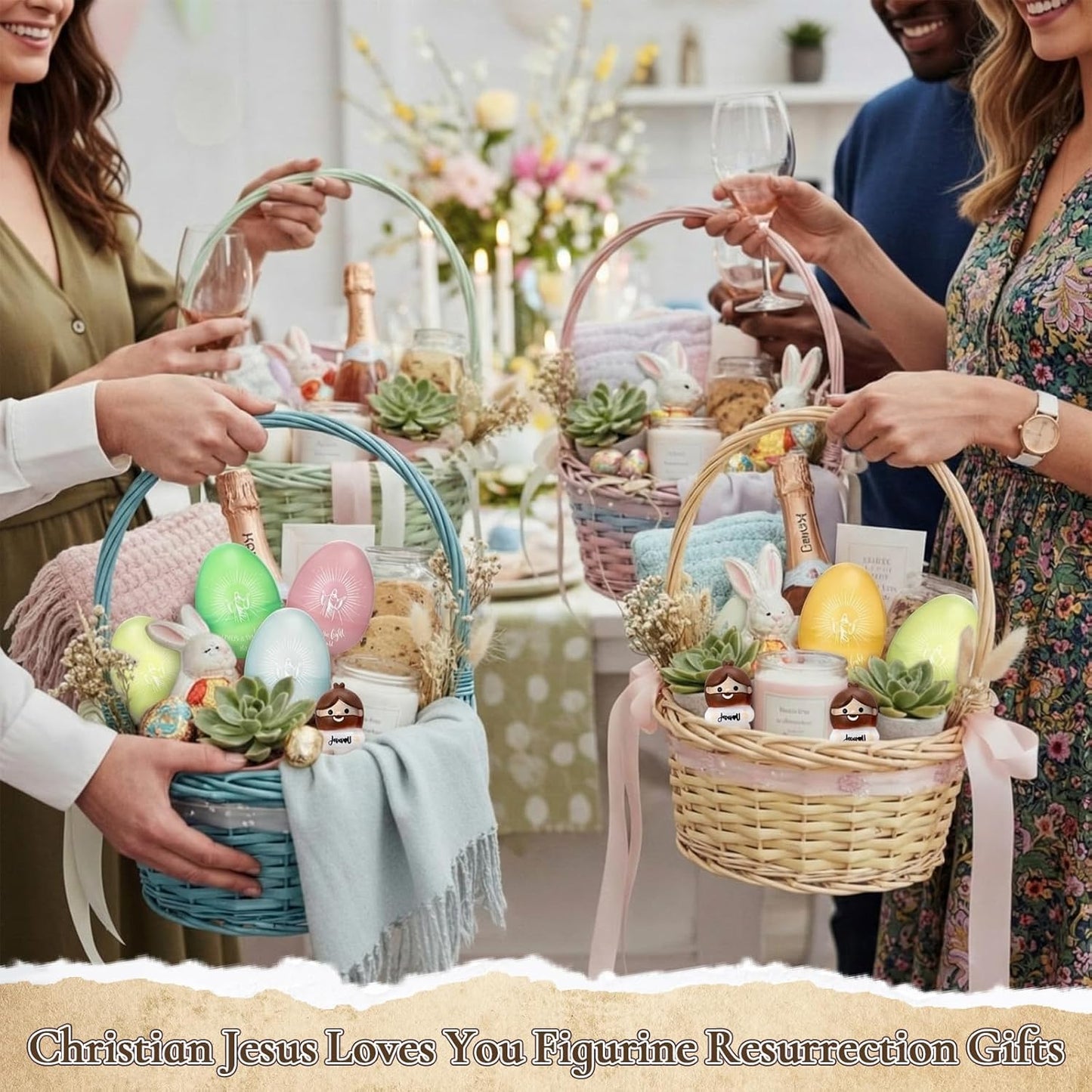 Skiennix Easter Gift Set - 25 Prefilled Glow-in-the-Dark Eggs with Jesus Love You Stress Balls | Perfect for Egg Hunts and Church Events