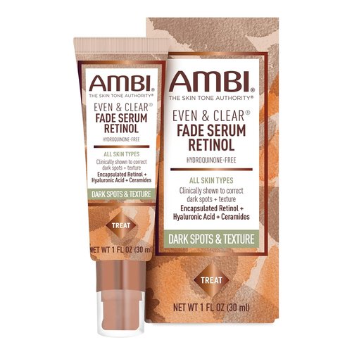 Ambi Even & Clear Fade Serum - Hydroquinone-Free Dark Spot Corrector with Retinol & Niacinamide | 1 Fl Oz