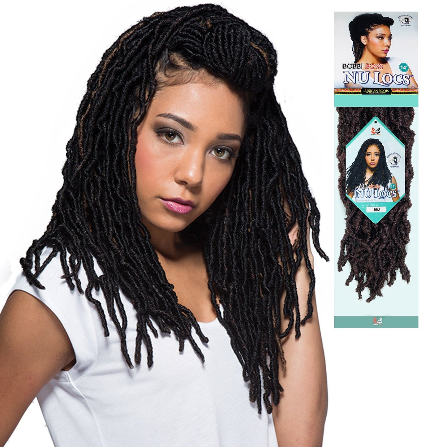 Bobbi Boss Synthetic Hair Crochet Braids African Roots Braid Collection Nu Locs 14" (4-PACK, BUG)