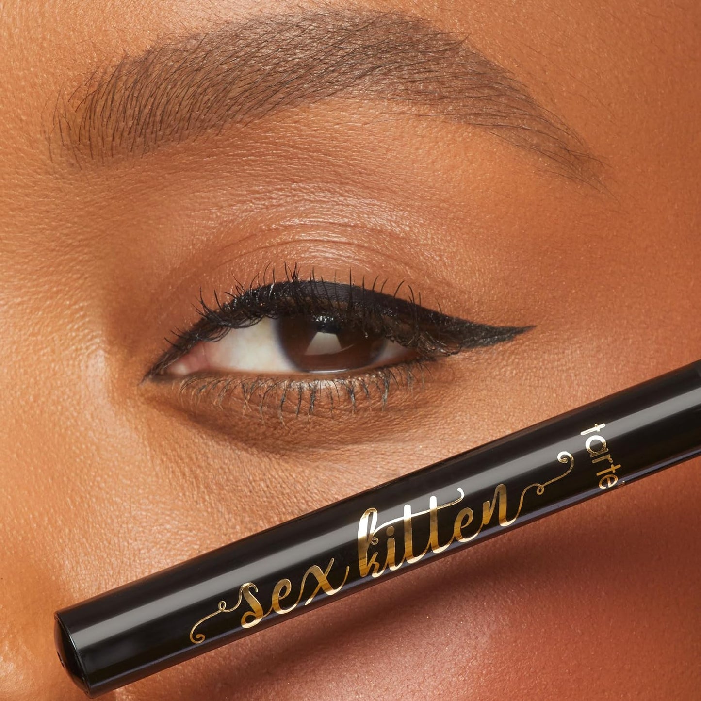 Tarte Sex Kitten Liquid Liner - Waterproof Eyeliner Pen with Castor Oil for Bold, Nourished Lashes | Full Size, Black