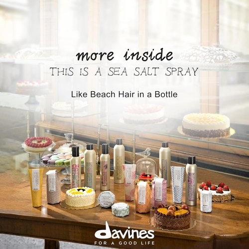 Davines Sea Salt Spray - Light Hold for Beachy Waves & Texture | Adds Volume & Grit, 8.45 Fl Oz