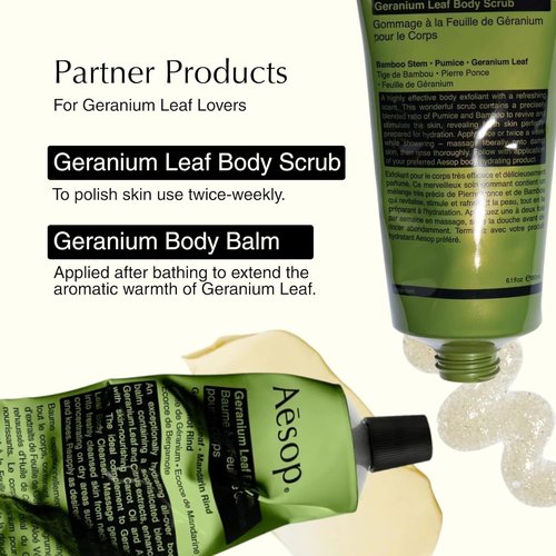 Aesop Geranium Leaf Body Cleanser - Refreshing Shower Gel with Geranium, Mandarin & Bergamot | 500 mL / 16.9 oz