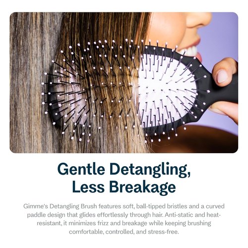 Gimme Beauty Detangling Brush - Curved Paddle for Breakage-Free Detangling - Anti-Static & Frizz Control - Heat-Resistant Tool for Thick Hair
