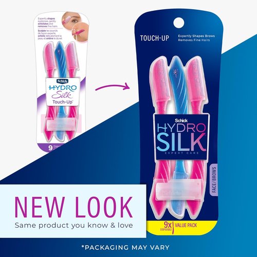 Schick Hydro Silk Touch-Up Dermaplaning Tool - Precision Eyebrow Cover, 9ct | Face Razors for Women