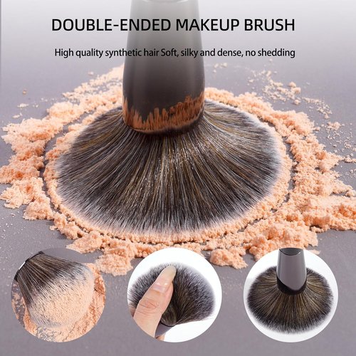 MAANGE 20 Pcs Makeup Brushes Set - Double-End Multi-Functional Blending Tools in Gift Box | Black