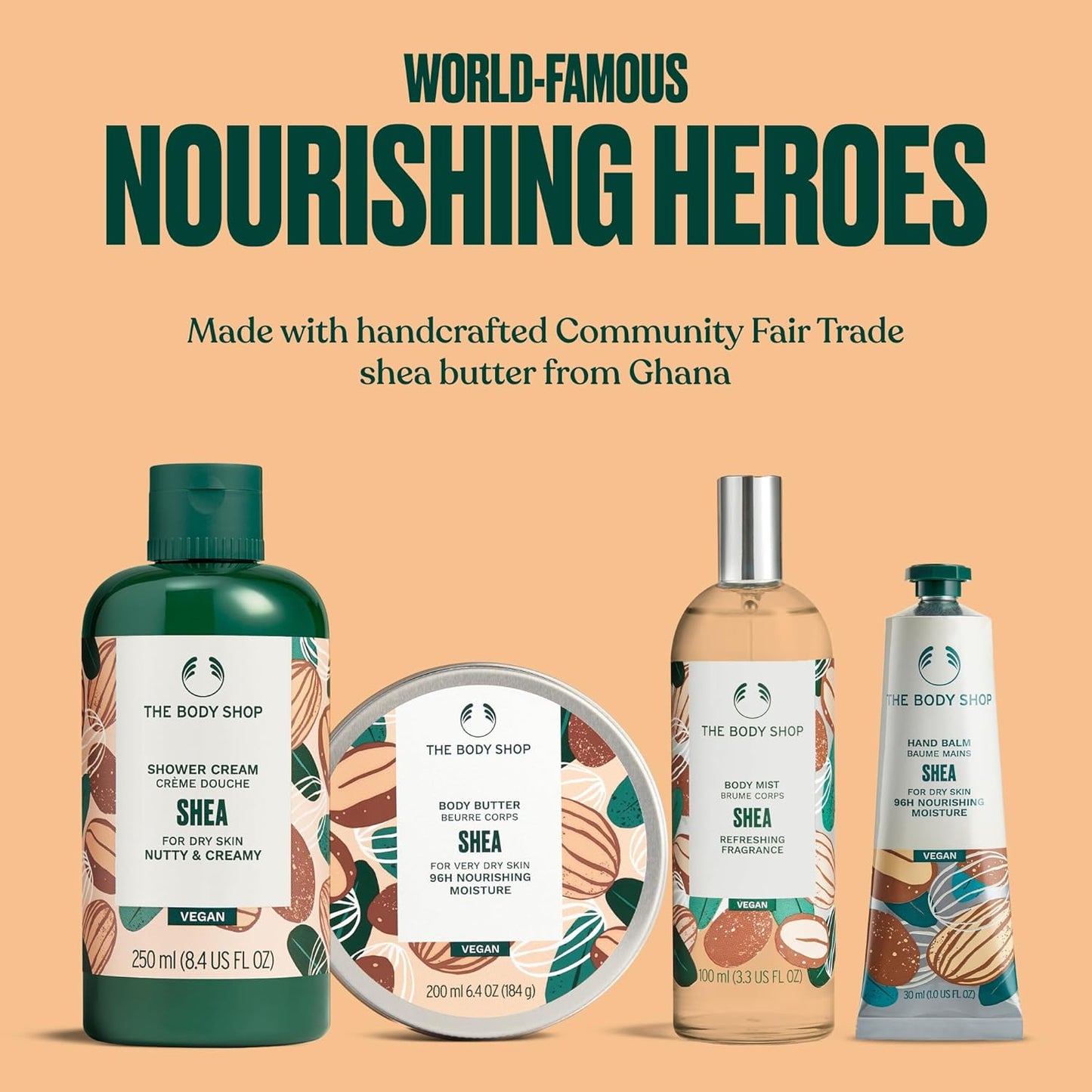 The Body Shop Nourish & Flourish Shea Body Care Gift Set - Vegan 5-Piece Collection