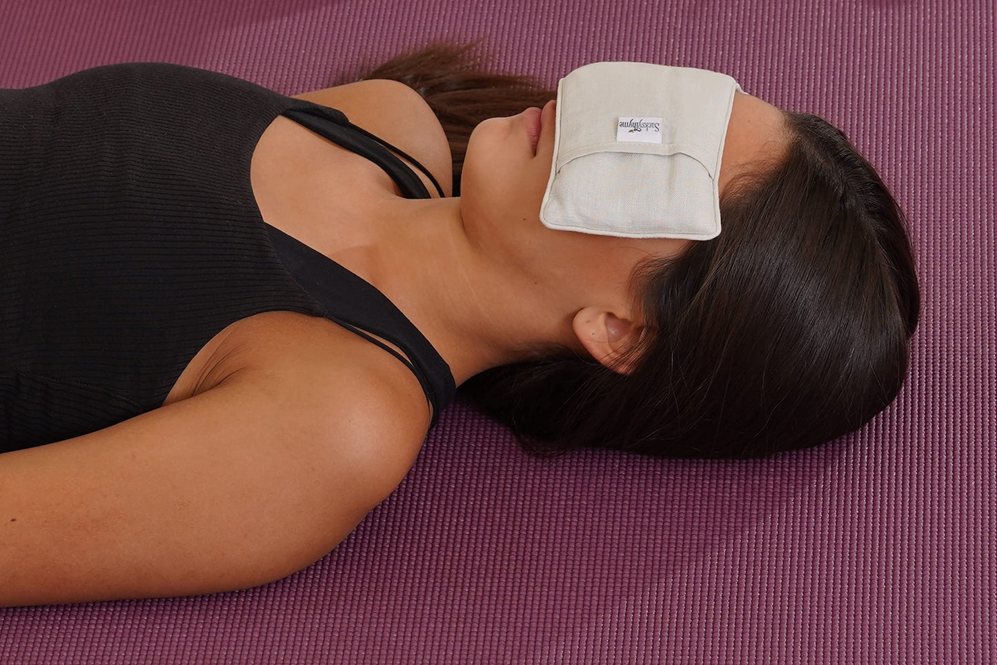 Sacksy Thyme Organic Linen Eye Pillow - Specially Designed for Relaxation, Yoga, Stress Relief - Microwavable Heating Pad & Cool Compress - Made in USA - Gifts for Meditation - (Unscented)