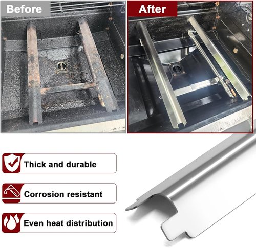 Hiorucet Grill Replacement Parts - Cooking Grate & Heat Plate for Charbroil 5 & 2 Burner Models
