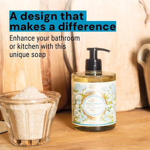 Panier des Sens - Fresh Sea Fennel Hand Soap - Moisturizing & Refillable - 97% Natural Ingredients - 16.9 Fl Oz
