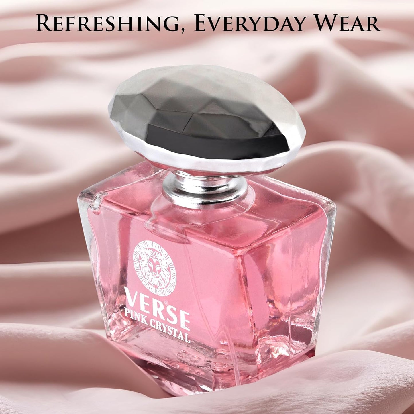 Verse Pink Crystal Eau De Parfum for Women - Floral & Fruity Scent with Pomegranate & Peony - Elegant 100ml Bottle