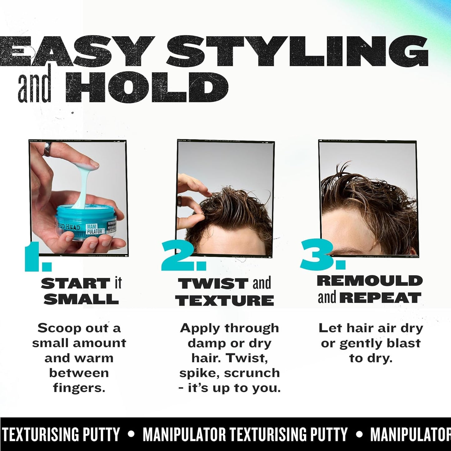 TIGI Bed Head Manipulator Hair Putty - Firm Hold Styling Paste for Frizz Control | 2.01 Oz Each