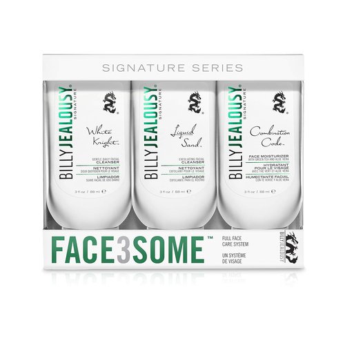 Billy Jealousy Face3Some Vegan Men's Skincare Kit - Travel Size Daily Cleanser & Moisturizer