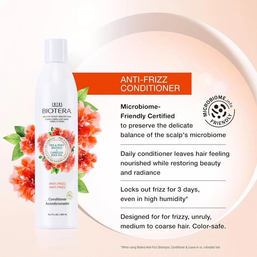 Biotera Anti Frizz Smoothing Conditioner - Smooths Frizzy Hair | Vegan, Paraben-Free, Color-Safe