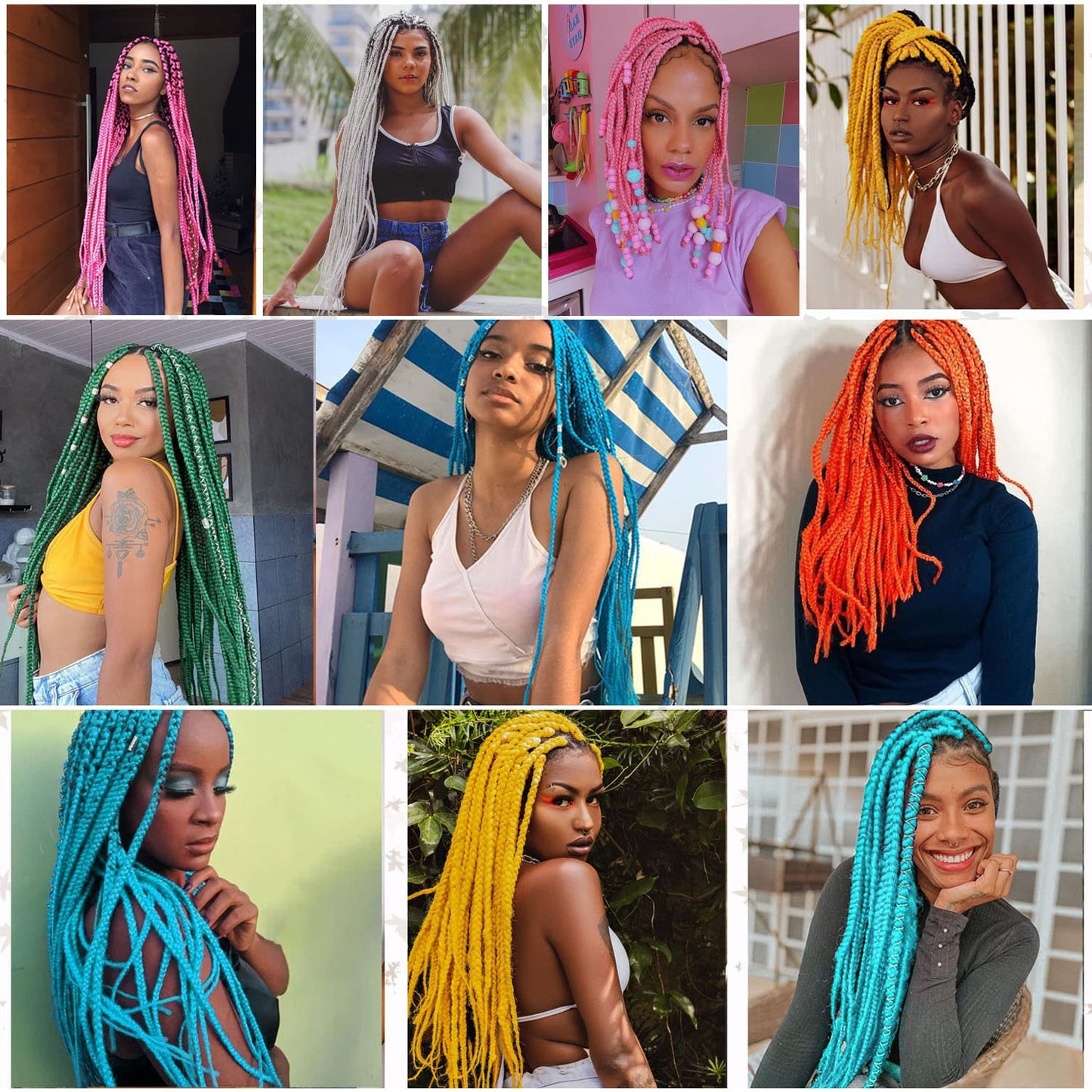 Leeven Green Braiding Hair Pre Stretched 2 Packs Kanekalon Braiding Hair Extension 26 Inch Colored Synthetic Fake Hair for Braiding (Youth Green)