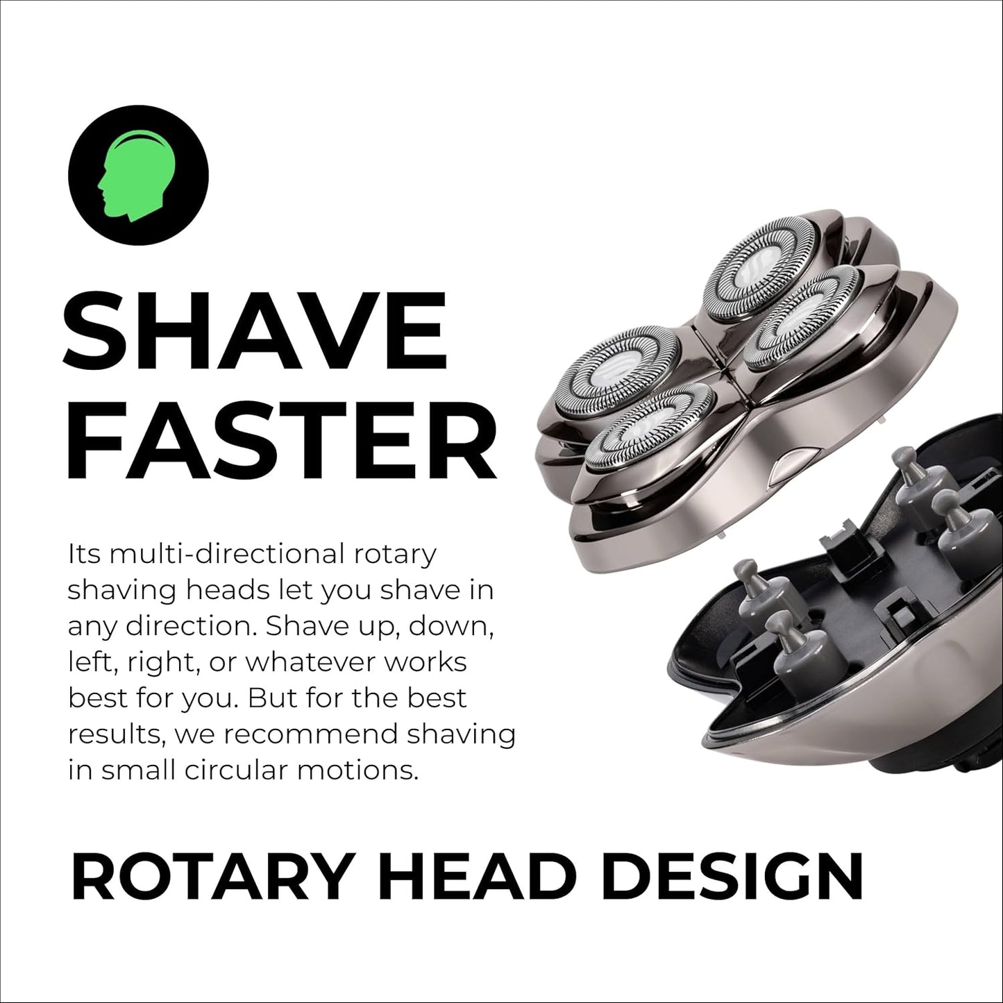 Skull Shaver Carver PRO 4 Head Replacement Blade | Wet & Dry Shaving - Japanese Stainless Steel - Compatible with Pitbull, Palm & Butterfly Kiss