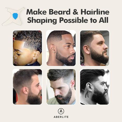 Aberlite ClearShaper 3.0 - Premium Beard Shaper Kit with Two Barber Pencils - 100% Clear Stencil Guide