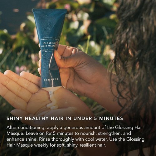 RANAVAT Glossing Hair Mask - Repair Damaged Hair with Hyaluronic Acid & Moringa Oil | Vegan & Cruelty-Free (5 oz)