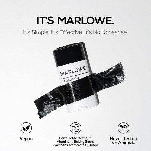 Marlowe. Men's Deodorant Stick - Aluminum Free, Clean Vegan Formula with Coconut Oil & Shea Butter, 2.5 oz - Fresh Sage & Fir Scent