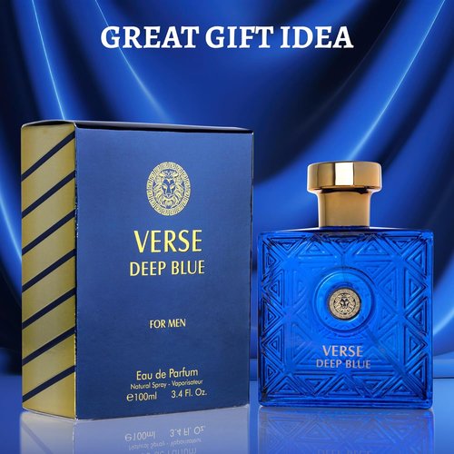 NovoGlow Verse Deep Blue Eau de Parfum Spray - Casual Men's Fragrance 3.4 Oz | Perfect Gift for Any Occasion