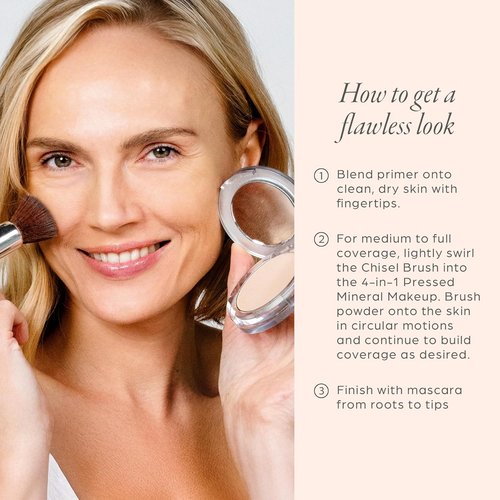 PÜR Minerals Makeup Gift Set - 4-in-1 Primer, Mascara, Mineral Powder & Chisel Brush Included