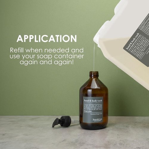 Jean & Len Hand & Body Wash - Rosemary & Ginger | Cleans & Nourishes Skin, 169.07 Fl. Oz.
