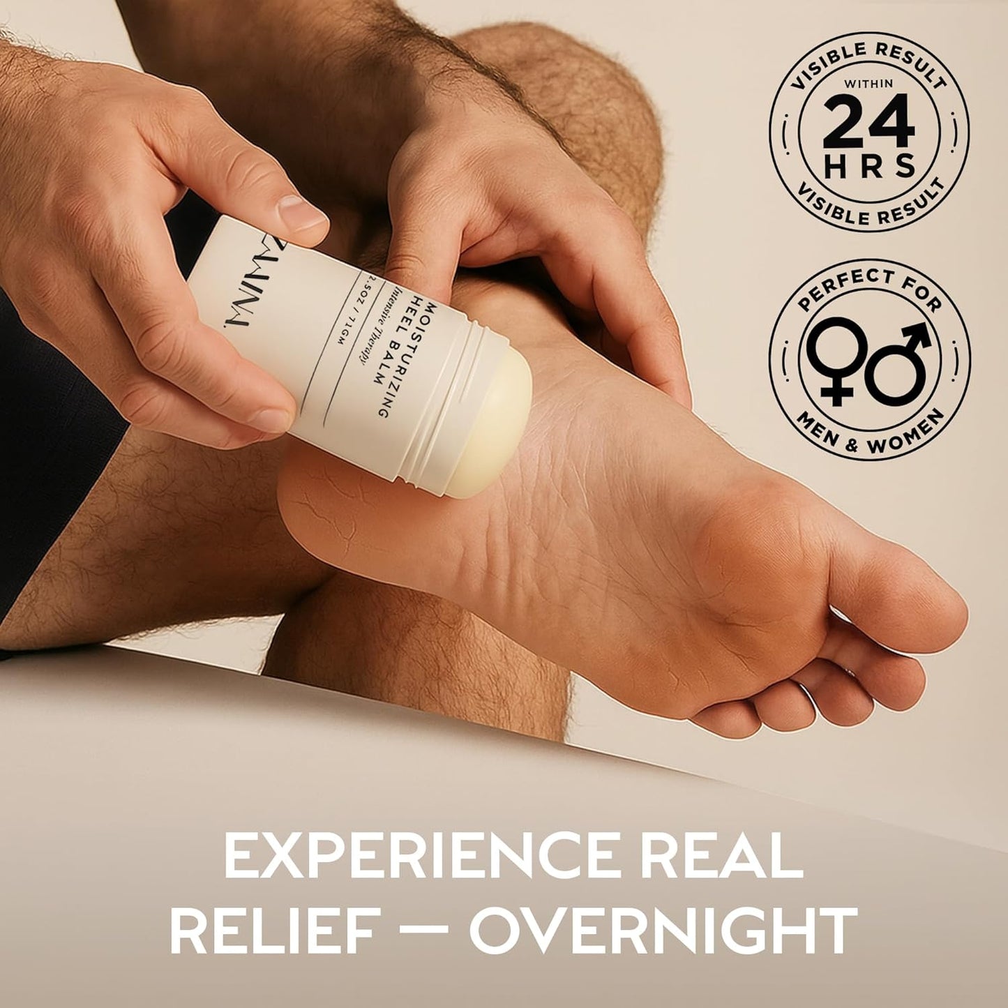 ZAAINA Intensive Heel Balm Stick - Miracle Foot Repair Cream for Dry, Cracked Feet - 2.5 oz Tube