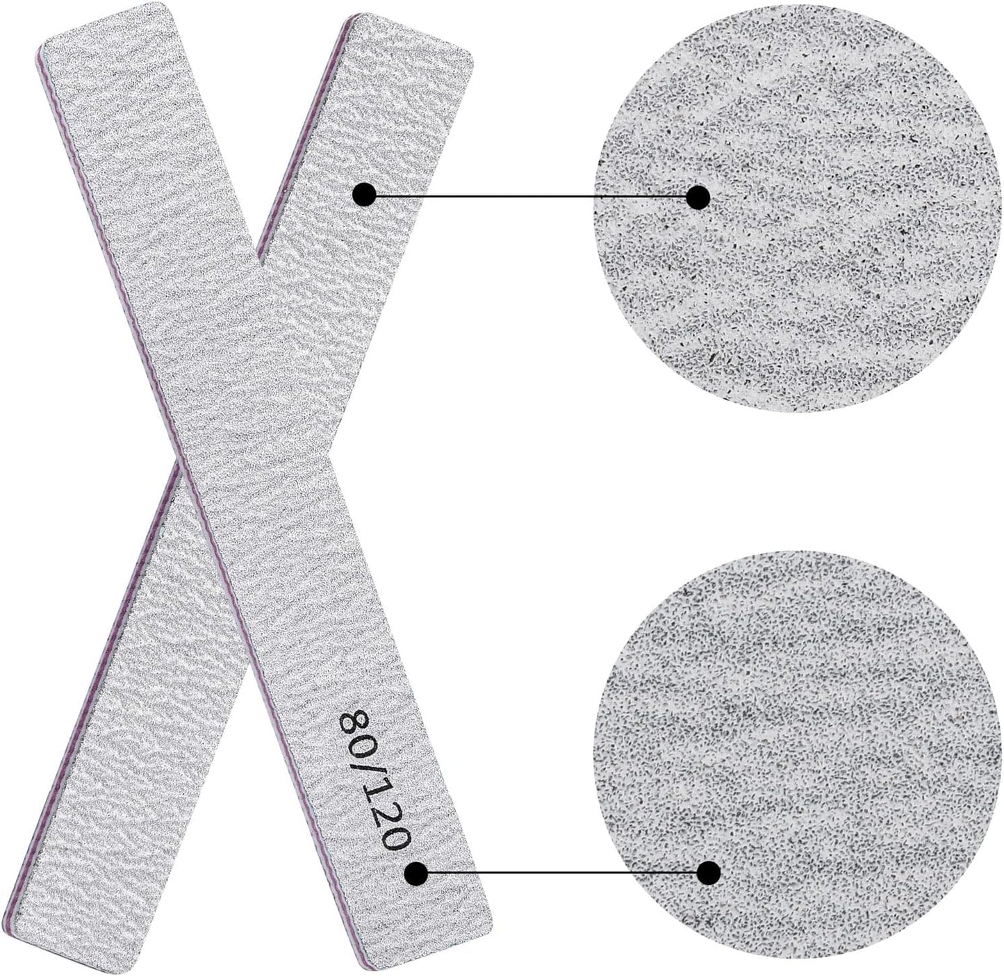 Skiennix Nail Files - 25 Pcs Double-Sided Emery Boards for Acrylic Nails | Professional Manicure Tools
