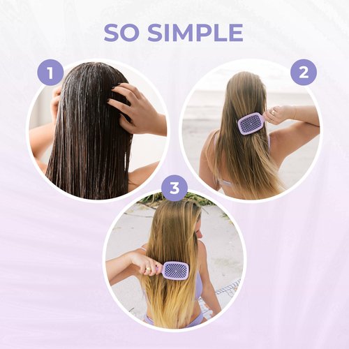 FHI Heat UNbrush Mini Detangler Brush for Pain-Free Brushing on All Wet or Dry Hair Types — Durable Duoflex Anti-Static Bristles, Lightweight Handle, Vented Mini Hair Brush, Lilac Light Purple
