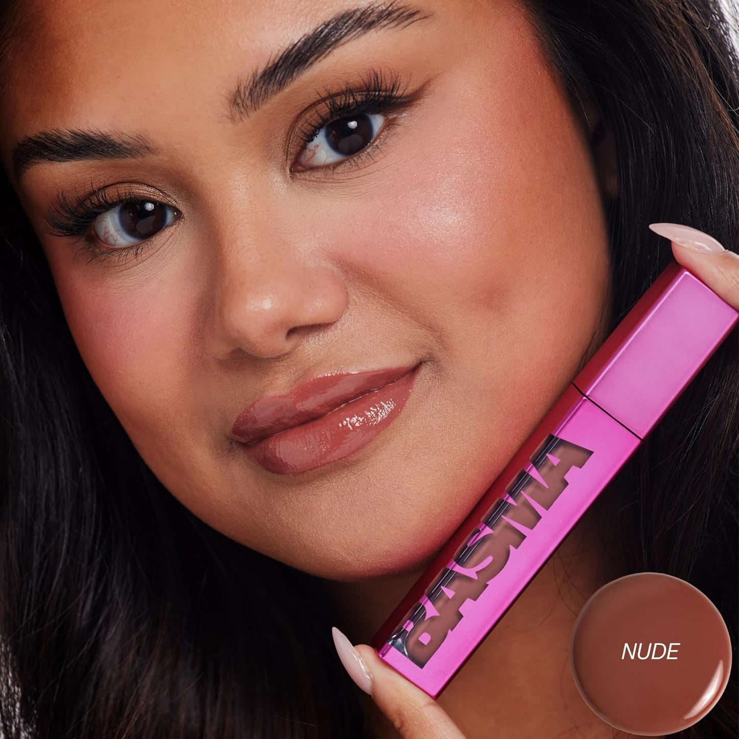 BASMA Beauty Ultra-Hydrating Lip Gloss - Rich Pigment, Non-Sticky Shine for Dry Lips | Nude Color