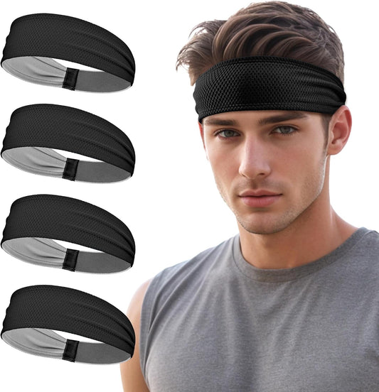 Sukeen Sports Headbands - Moisture-Wicking Non-Slip Sweatbands for Men | Breathable Elastic for Yoga & Fitness