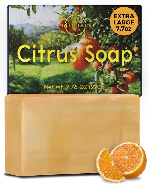 O Naturals Citrus Men's Soap Bar - Exfoliating All-Natural Formula | 7.76 oz Unisex Size