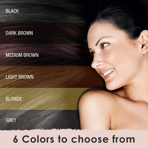 Hair Fibers for Thinning Hair for Women, Men. Plant-Based Formula for Instant Hairline & Bald Spot Coverage. Non-Itchy, Easy to Wash Out (Dark Brown)