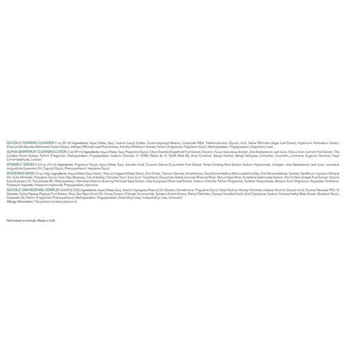 Mario Badescu The Brightening Kit, 5 Piece Kit With Glycolic Foaming Cleanser, Alpha Grapefruit Cleansing Lotion, Vitamin C Serum, Whitening Mask & Glycolic Skin Renewal Complex