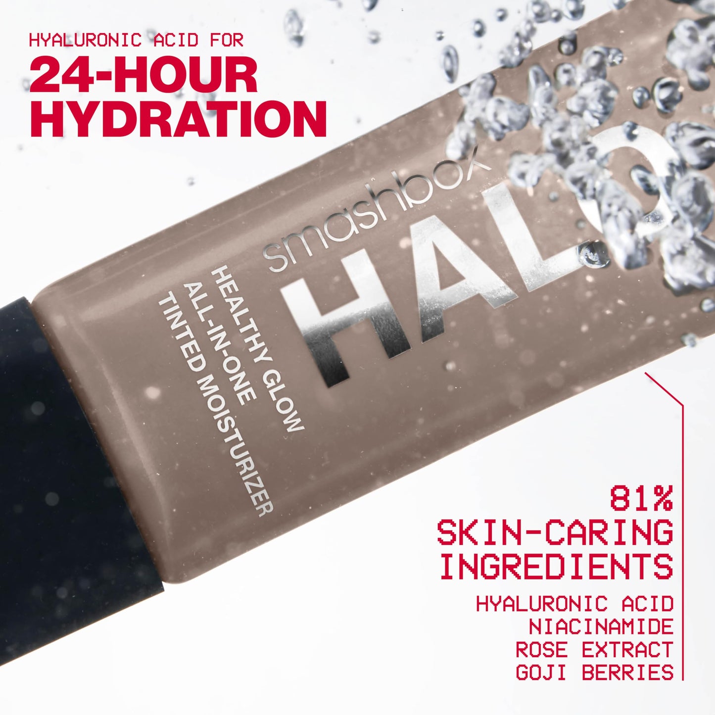 Smashbox Halo Healthy Glow All-In-One Tinted Moisturizer SPF 25 | Light to Medium Coverage| Hyaluronic Acid, Oil free + Anti Humidity, 1.4 Fl Oz