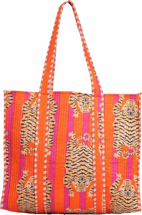 INDACORIFY Cotton Printed Tote Bag - Handmade Ethnic Design for Women | Stylish Daily Use Shopping Bag