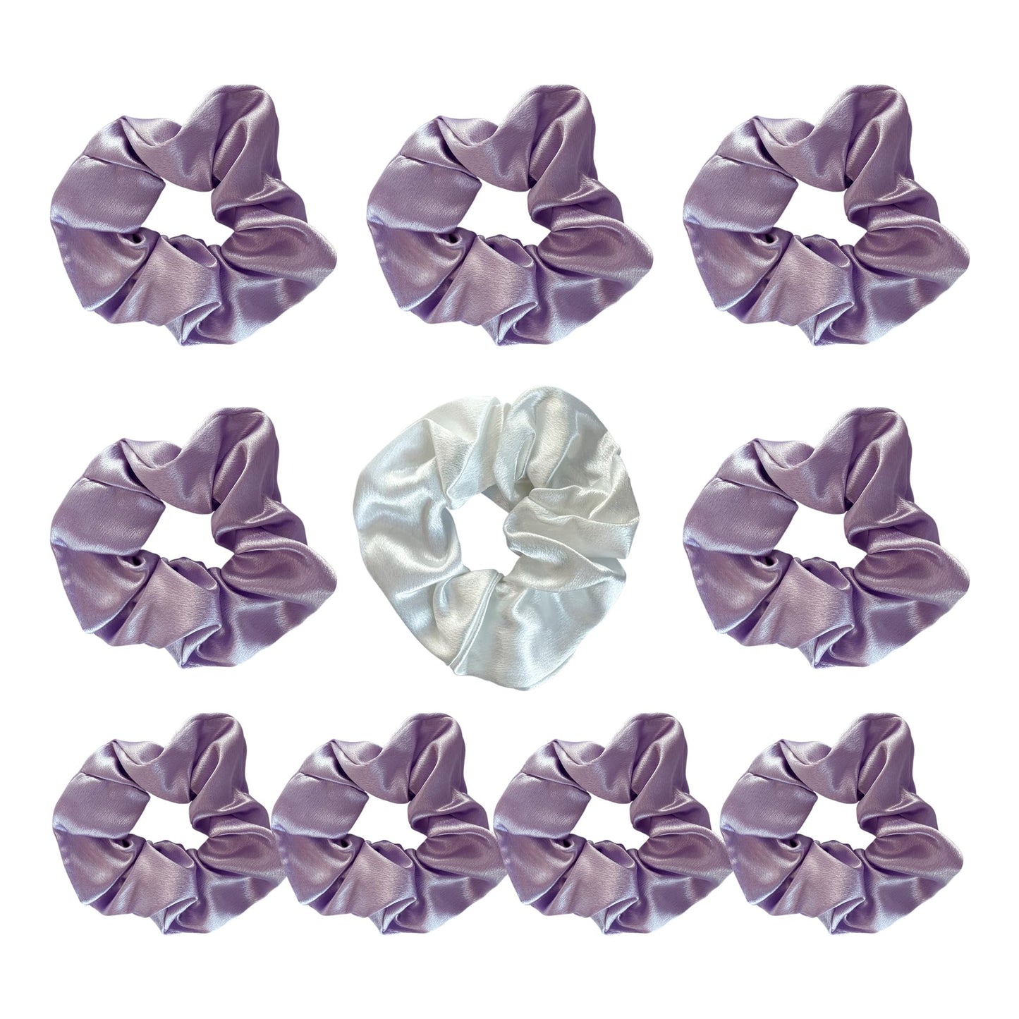 LADY&HOME 10 Packs Bridesmaids Scrunchies - Lavender (10 Count, Hair Tie, Bridal Themed, for Bridesmaid Proposal Gifts, Bachelorette Party, Bridal Shower)